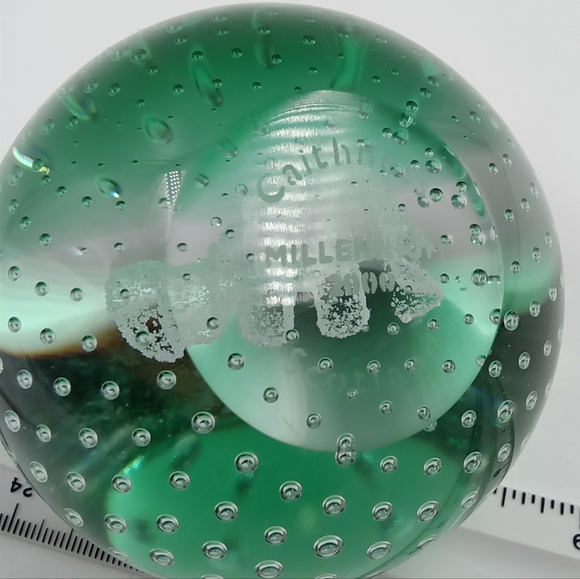 MILLENNIUM Y2K ART GLASS PAPERWEIGHT, CAITHNESS FROM SCOTLAND - Picture 3 of 4